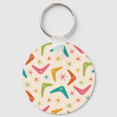 Porte-clés Boomerang du milieu du siècle avec starbursts rétr (Verso)