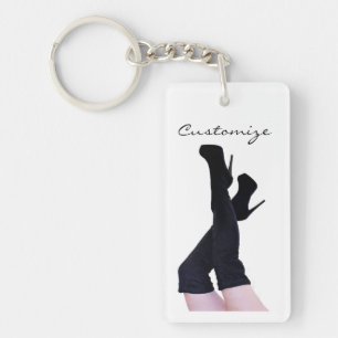 Porte-clés Boots de cuisse en cuir noir de hauteur Thunder_Co