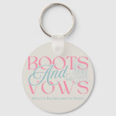 Porte-clés Boots et Vows - Western Bachelorette (Recto)