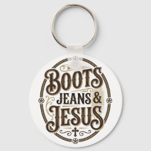 Porte-clés Boots Jeans & Jésus Foi Occidentale Vintage