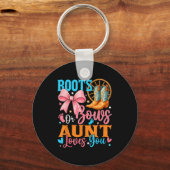 Porte-clés Boots Or Bows Aunt Loves You Gender Reveal Family (Recto)