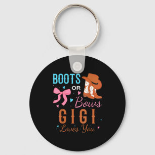 Porte-clés Boots Or Bows Gigi t'aime Fête de Révélation du Se