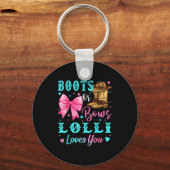 Porte-clés Boots Or Bows Lolli Loves You Gender Reveal Family (Recto)