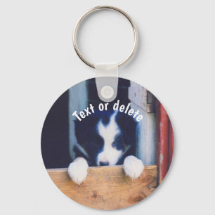 Porte-clés Border Collie chiot chien personnalisé