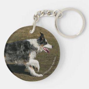 Porte-clés Border collie courant 1