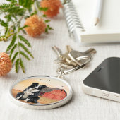 Porte-clés Border Collie Dog Country Western Red Barn (Côté)