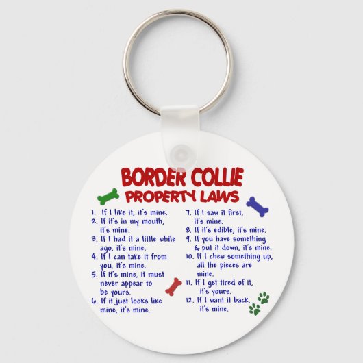 Porte-clés BORDER COLLIE Propriété Lois 2 (Recto)