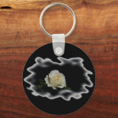 Porte-clés Bords brûlés à la rose blanche (Recto)