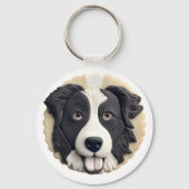 Porte-clés Bordure Collie Chien 3D inspiré (Verso)