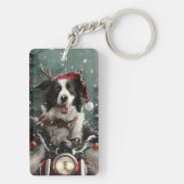 Porte-clés Bordure Collie Chien équitation Moto Noël (Dos)
