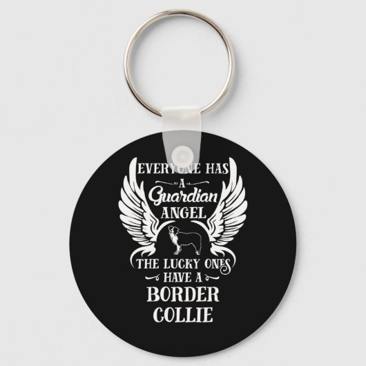 Porte-clés Bordure Collie Chien Guardian Angel (Recto)