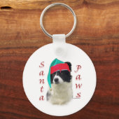 Porte-clés Bordure Collie Père Noël Paws (Recto)