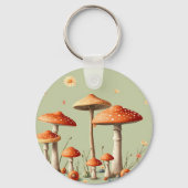 Porte-clés Bordure de champignons orange clair vert sauge Cot (Verso)