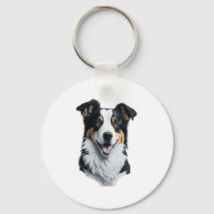 Porte-clés Bordure face Collie