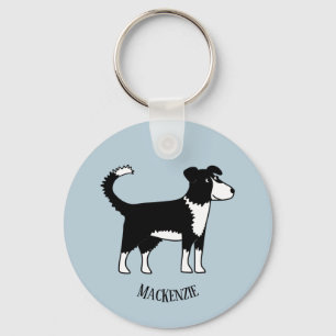 Porte-clés Bordure mignonne galloise Collie Sheepdog Nom pers