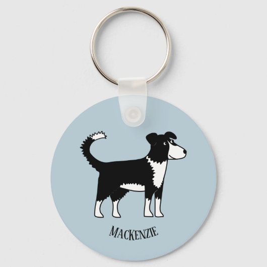 Porte-clés Bordure mignonne galloise Collie Sheepdog Nom pers (Recto)