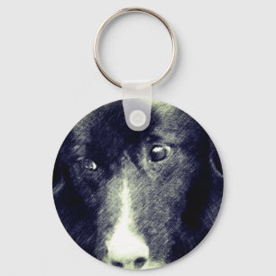 Porte-clés Bordure noire Collie Art animal