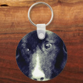 Porte-clés Bordure noire Collie Art animal (Verso)