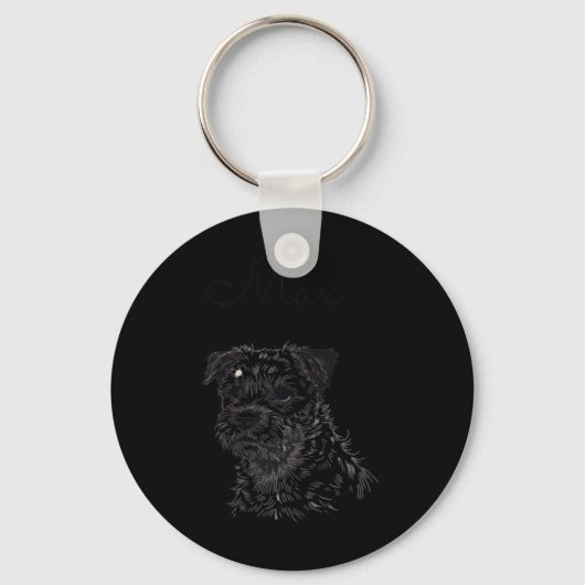 Porte-clés Bordure Portrait de chien Terrier - Pot d'animaux (Recto)