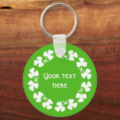 Porte-clés Bordure Shamrock blanche Ajouter un texte (Recto)