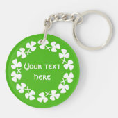 Porte-clés Bordure Shamrock blanche Ajouter un texte (Dos)