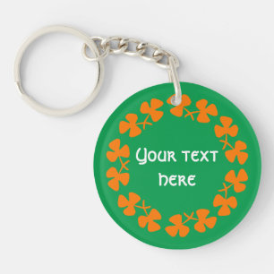 Porte-clés Bordure Shamrock orange Ajouter un texte