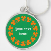 Porte-clés Bordure Shamrock orange Ajouter un texte (Devant)