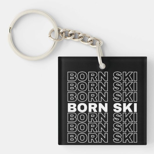 Porte-clés Born ski keychain for skiing lovers (Devant)