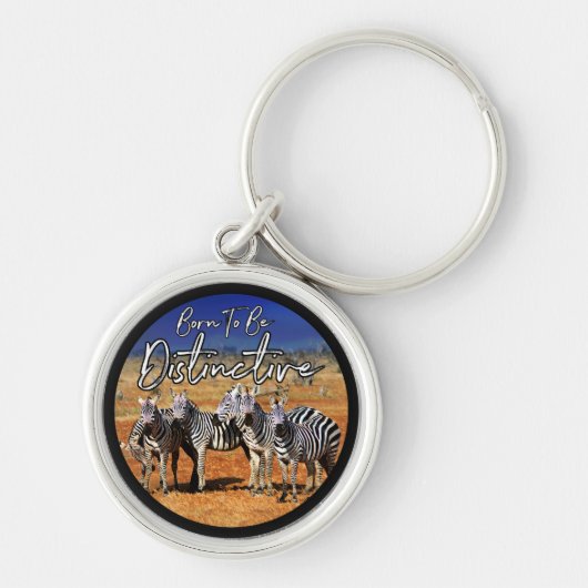 Porte-clés "Born To Be Distinctive" Zebra Art (Devant)