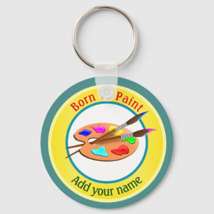 Porte-clés Born To Paint Personalized