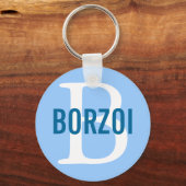 Porte-clés Borzoi Breed Monogramme Design (Recto)