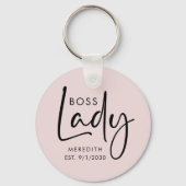 Porte-clés Boss Lady Logo Blush Pink Personnalisé (Recto)