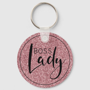 Porte-clés Boss Lady Logo Fille tendance Parties scintillant 