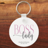 Porte-clés Boss Lady rose et gris naturel (Recto)
