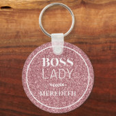 Porte-clés Boss Lady tendance Fille rose Parties scintillant  (Recto)