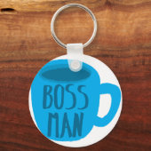 Porte-clés Boss Man avec tasse bleue (Recto)