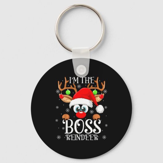 Porte-clés Boss Reindeer Christmas Family Matching Group Funn (Recto)