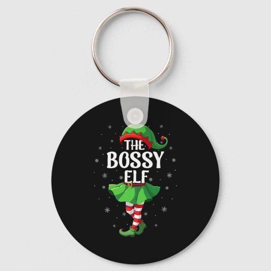 Porte-clés Bossy Elf Christmas Girls Women Elf Squad Xmas Fam (Recto)