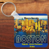 Porte-clés boston 2, Massachusetts - Customized (Recto)