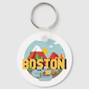 Porte-clés Boston Comme Destination