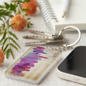 Porte-clés Boston, horizon de ville d'aquarelle de mA | (Devant droit)