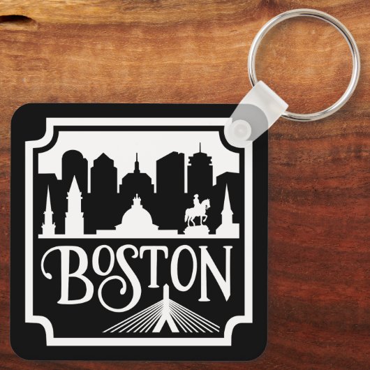 Porte-clés Boston Skyline (Verso)