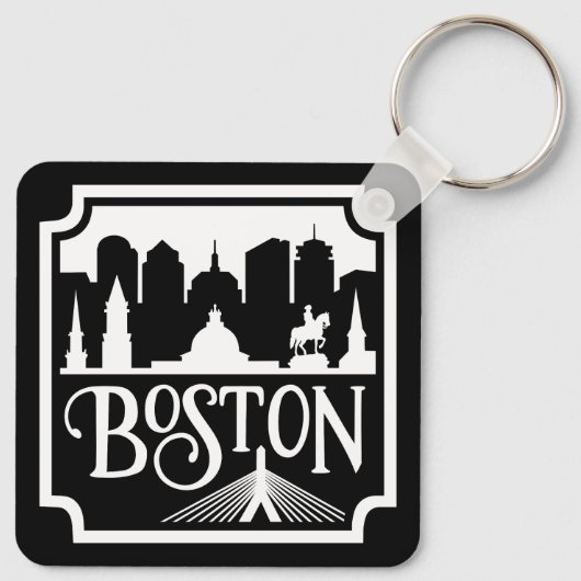 Porte-clés Boston Skyline (Dos)