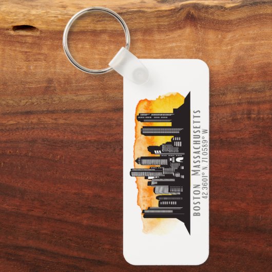 Porte-clés Boston Skyline Latitude and Longitude  (Recto)