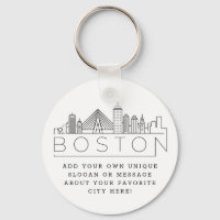 Boston Stylisé Skyline | Slogan personnalisé