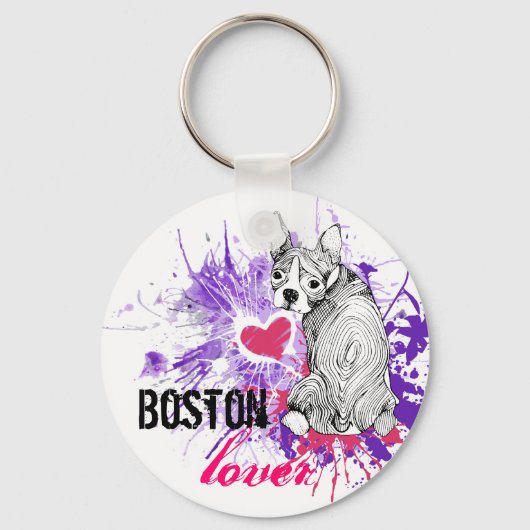 Porte-clés Boston Terrier (Recto)