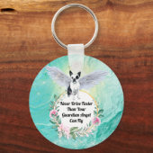 Porte-clés Boston Terrier angel ne conduit jamais plus vite q (Recto)