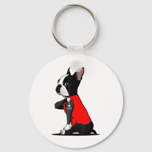 Porte-clés Boston Terrier Chien Tattoo J'aime papa Famille dr