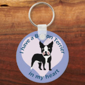 Porte-clés Boston Terrier dans mon coeur (Recto)