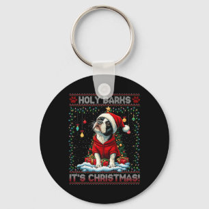 Porte-clés Boston Terrier Décorations d'arbre de Noël Chien L